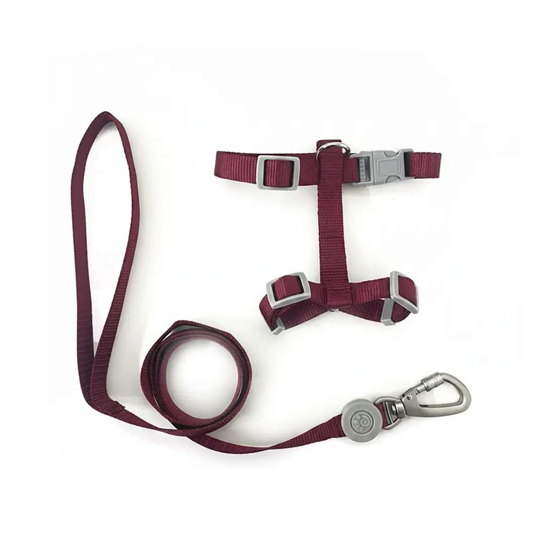 Peitoral H Liso 1,5cm Vermelho com Guia para Cães GR223867 Pet Next