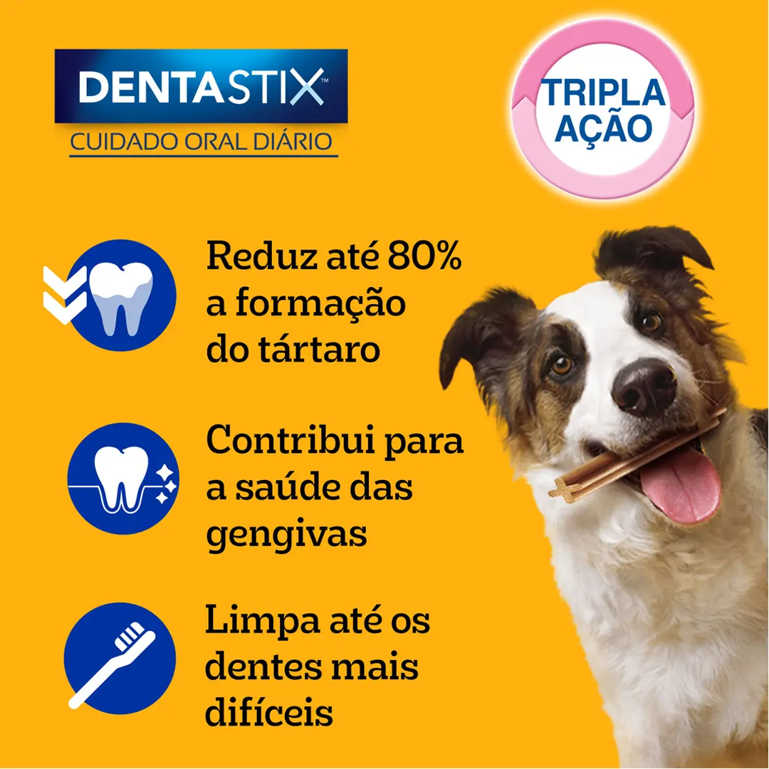 10x Petisco Pedigree Dentastix Cães Adultos Raças Médias 7UN 80g