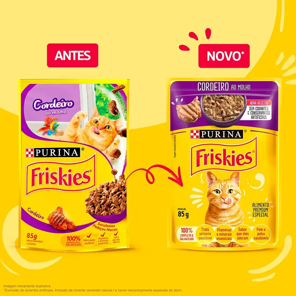 Pack 15x Sachê Friskies Gatos Adultos Sabor Cordeiro Ao Molho