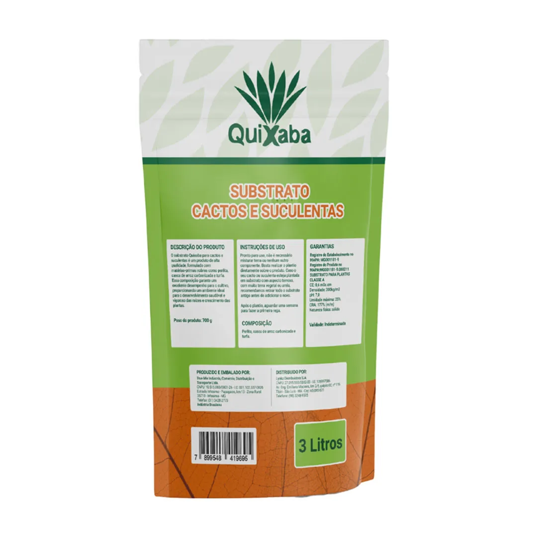 4x Substrato Cactos e Suculentas 3L Quixaba