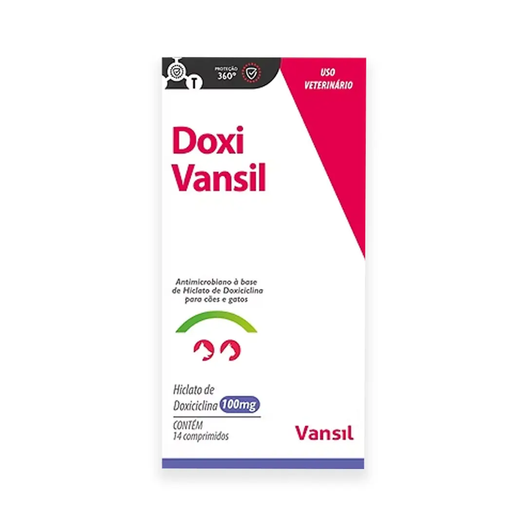 Doxi 100mg para Cães e Gatos 14 Comprimidos Vansil