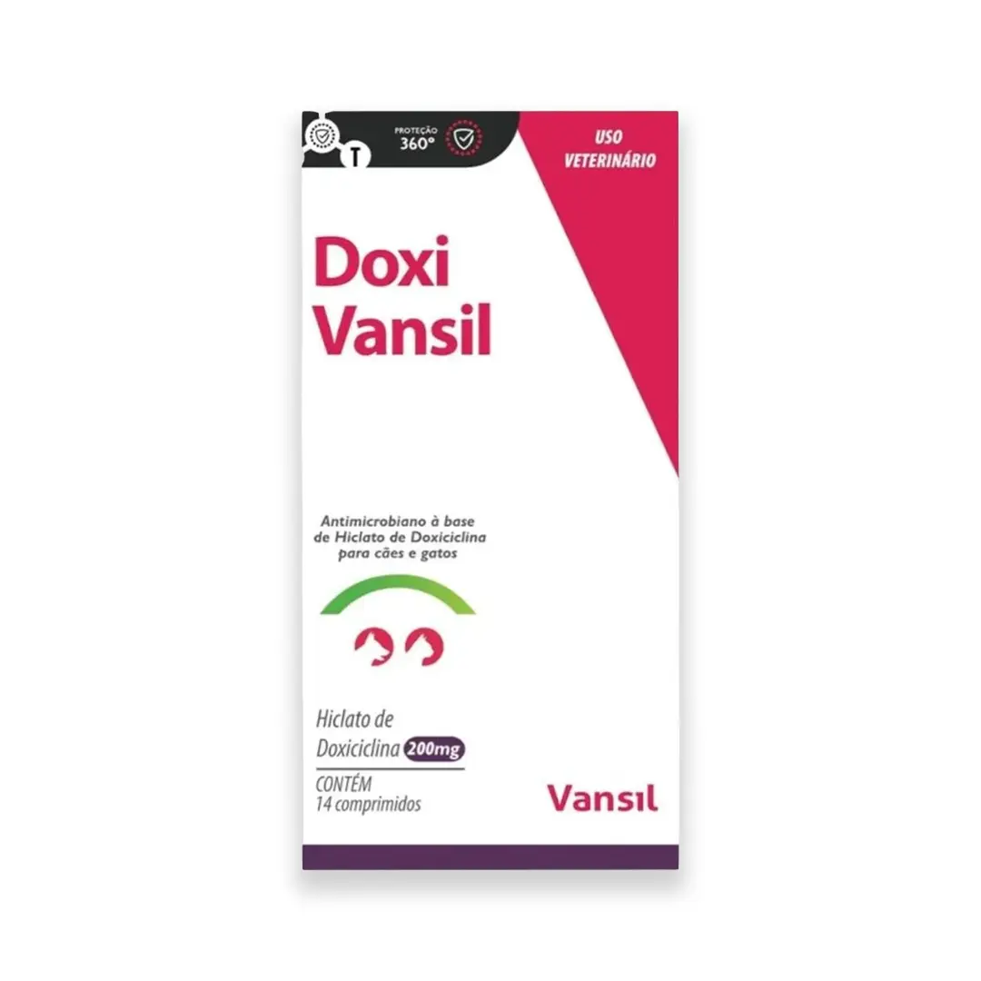 Doxi 200mg para Cães e Gatos 14 Comprimidos Vansil