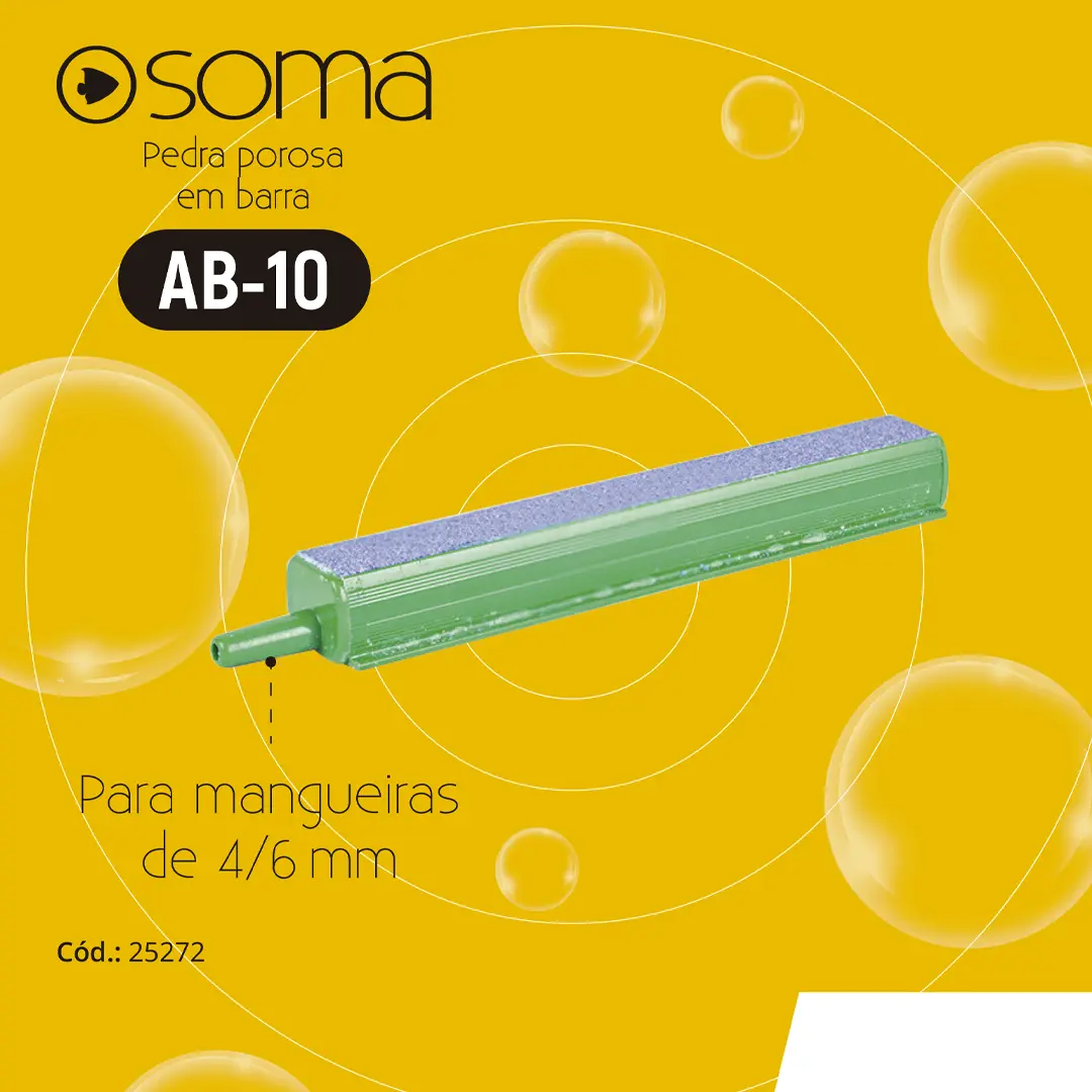Pedra Porosa em Barra AB-10 Soma 10cm para Aquários