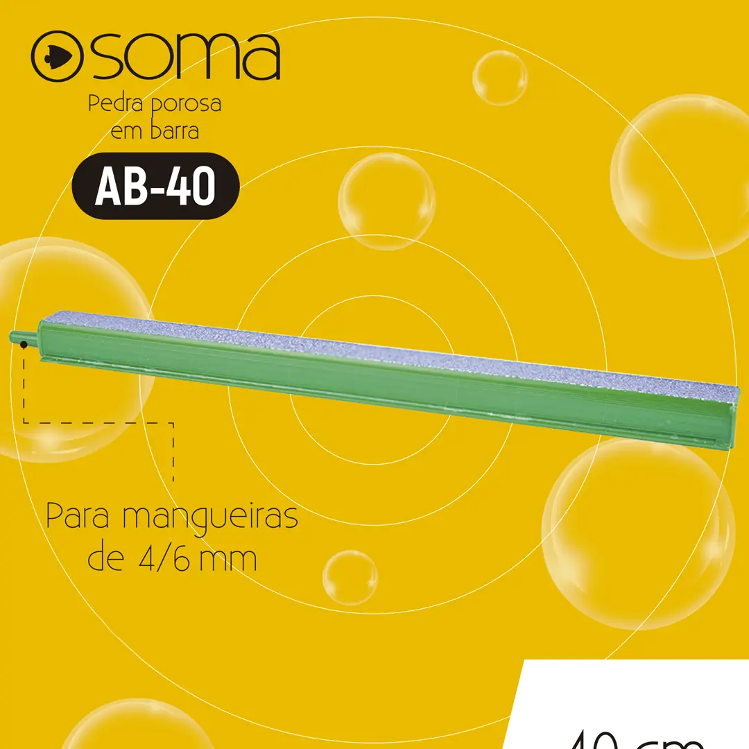 Pedra Porosa em Barra AB-40 Soma 40cm para Aquários