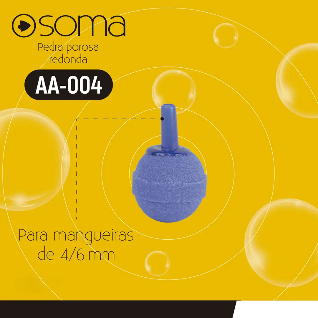 Pedra Porosa Redonda AA-004 22x22mm 3 Unidades