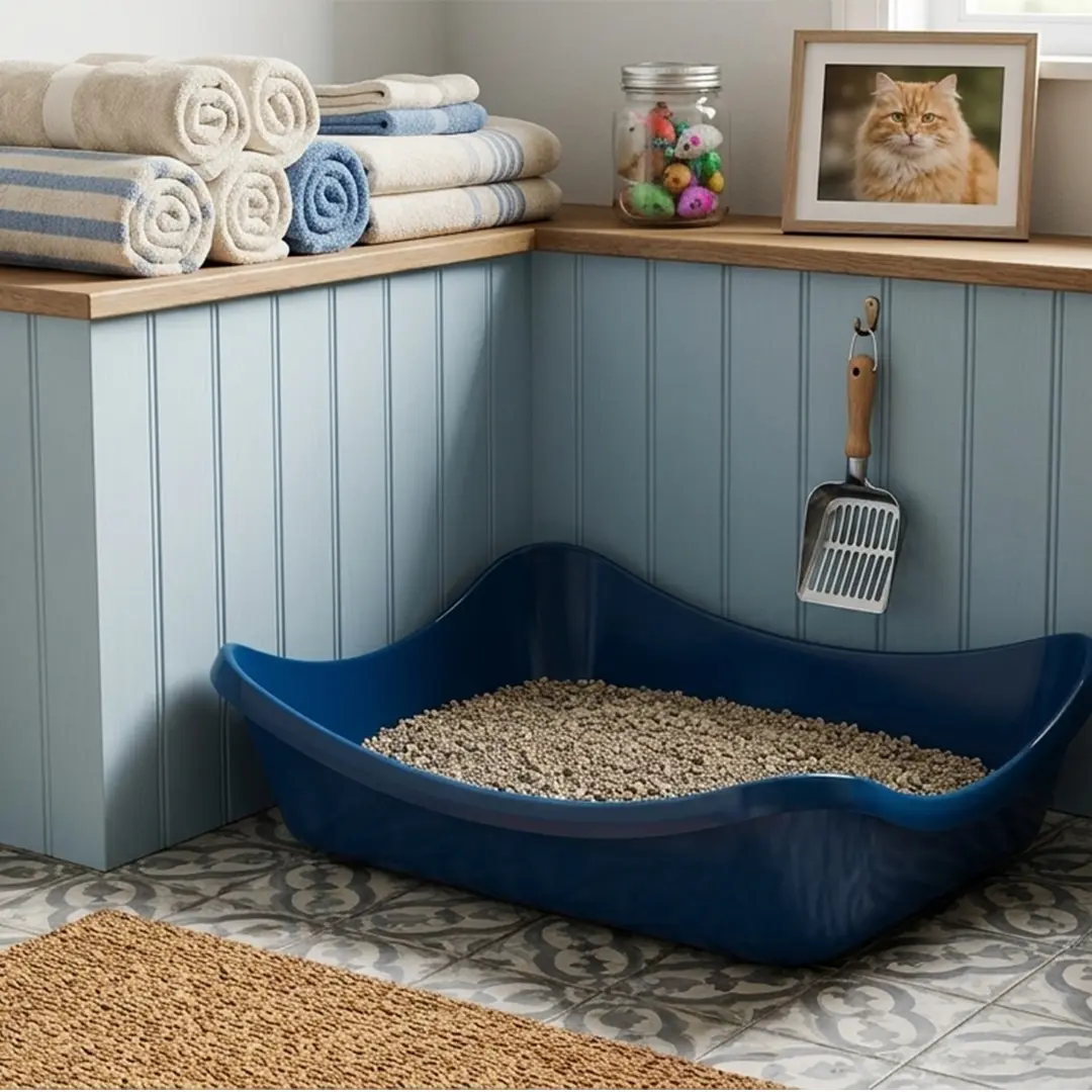 Bandeja Higiênica para Gatos Stark Wave Sandbox Azul Cobalto Stark Pet