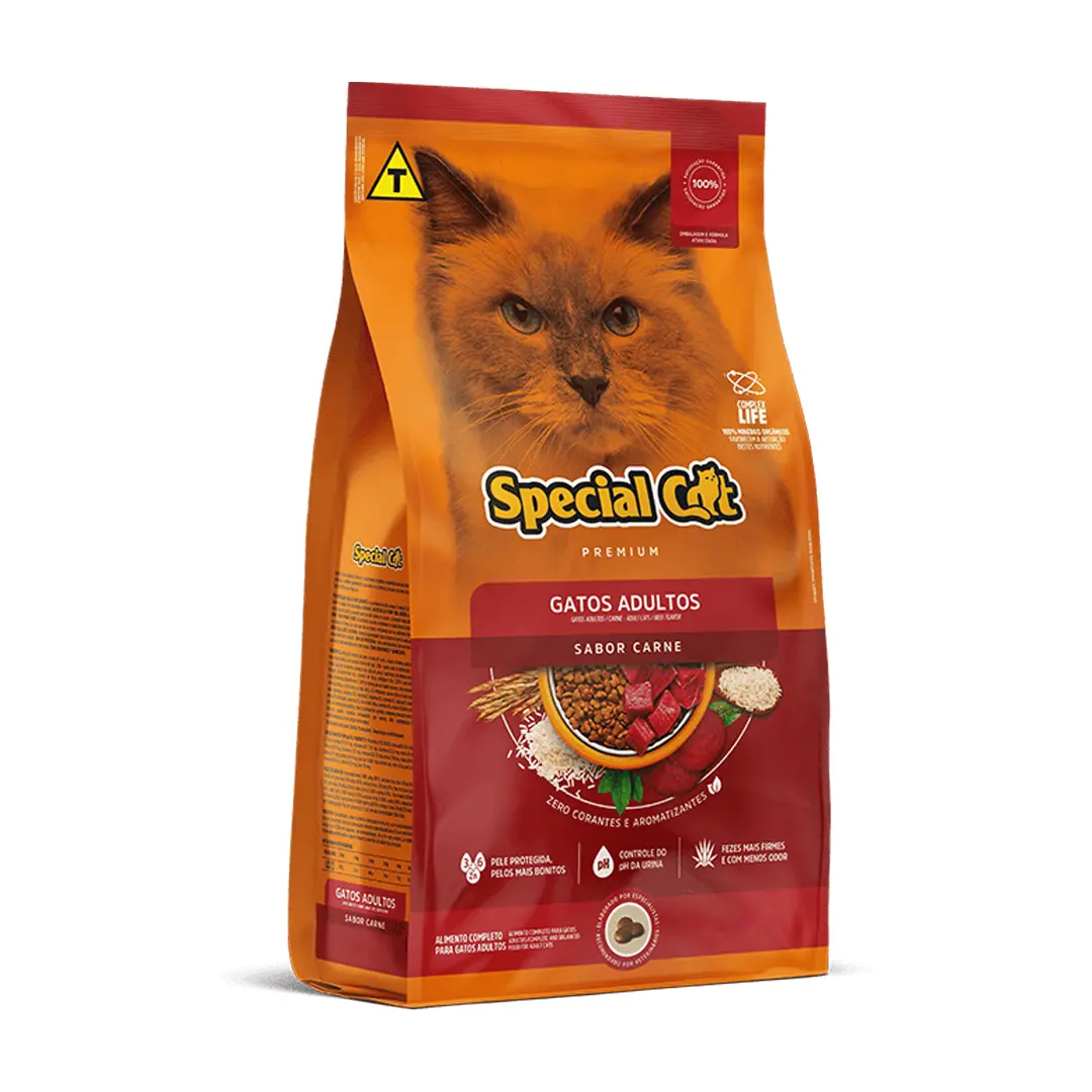 Ração Special Cat para Gatos Adultos Sabor Carne 10,1Kg