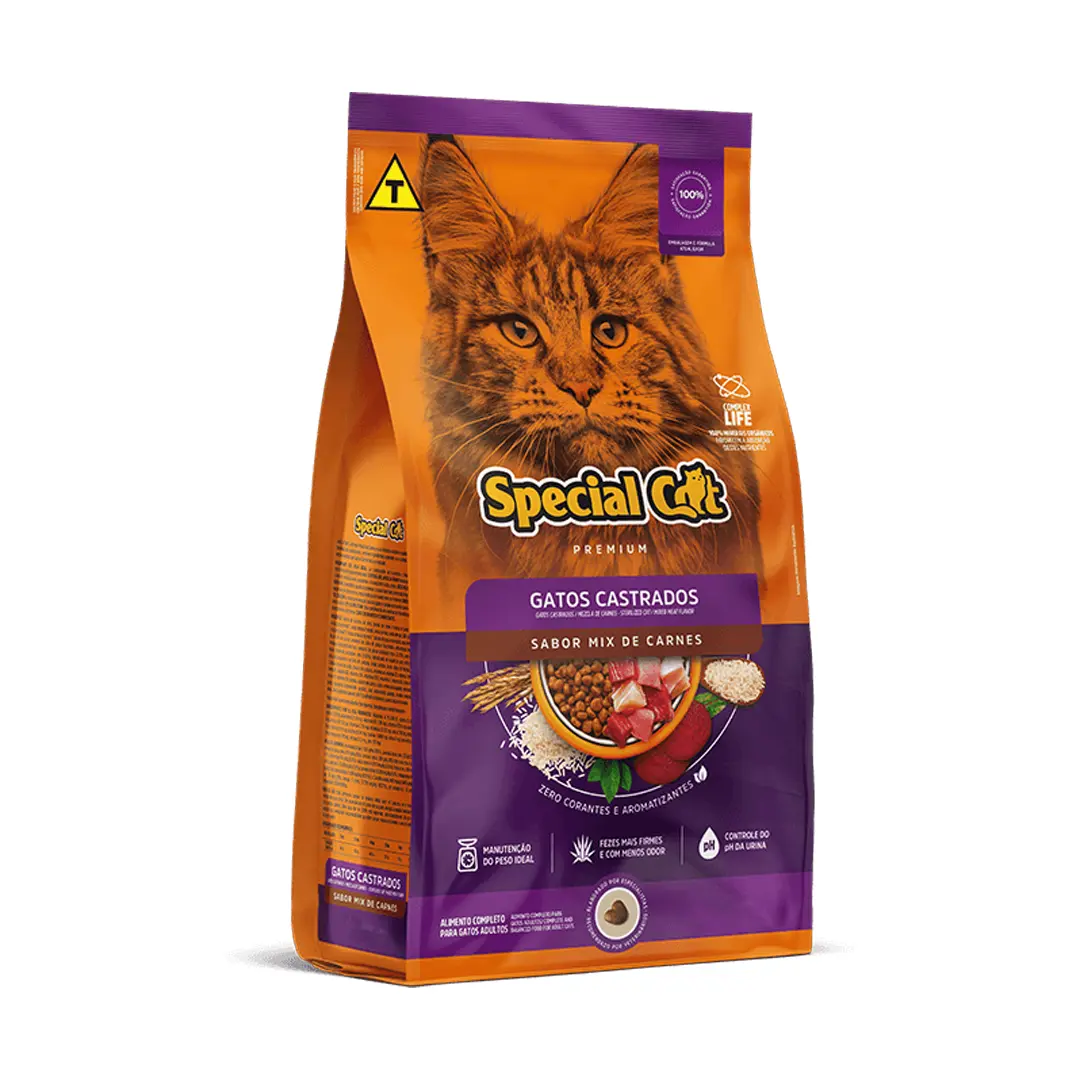 Ração Special Cat para Gatos Adultos Castrados Sabor Mix de Carnes 20Kg
