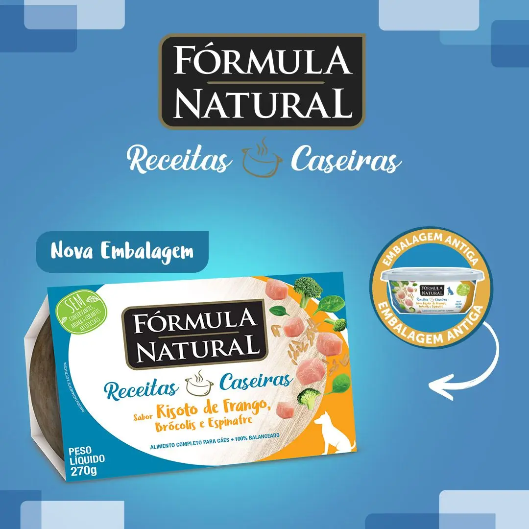 Ração Úmida Fórmula Natural Receitas Caseiras para Cães Adultos Sabor Risoto de Frango, Brócolis e Espinafre 270g