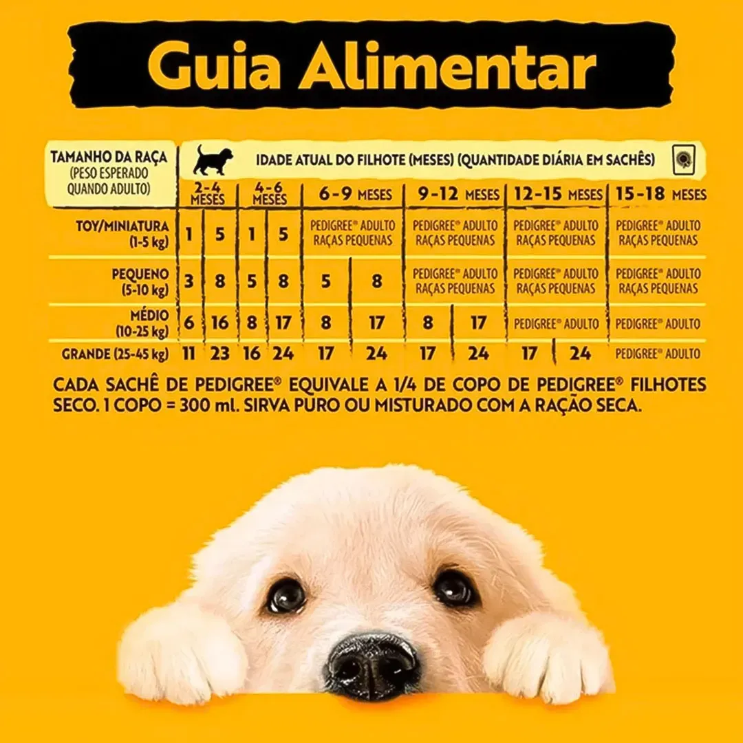 Pack Sachê Pedigree para Cães Filhotes Leve 12 e Pague 10 Sabor Frango ao Molho 100g
