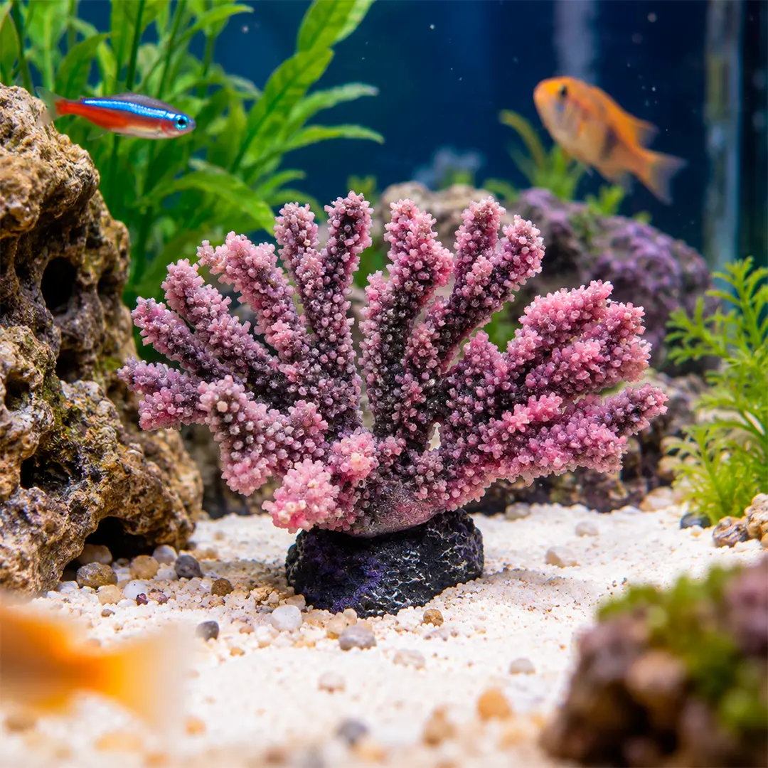 Enfeite de Silicone Soma para Aquários Coral Acropora Porites Roxa