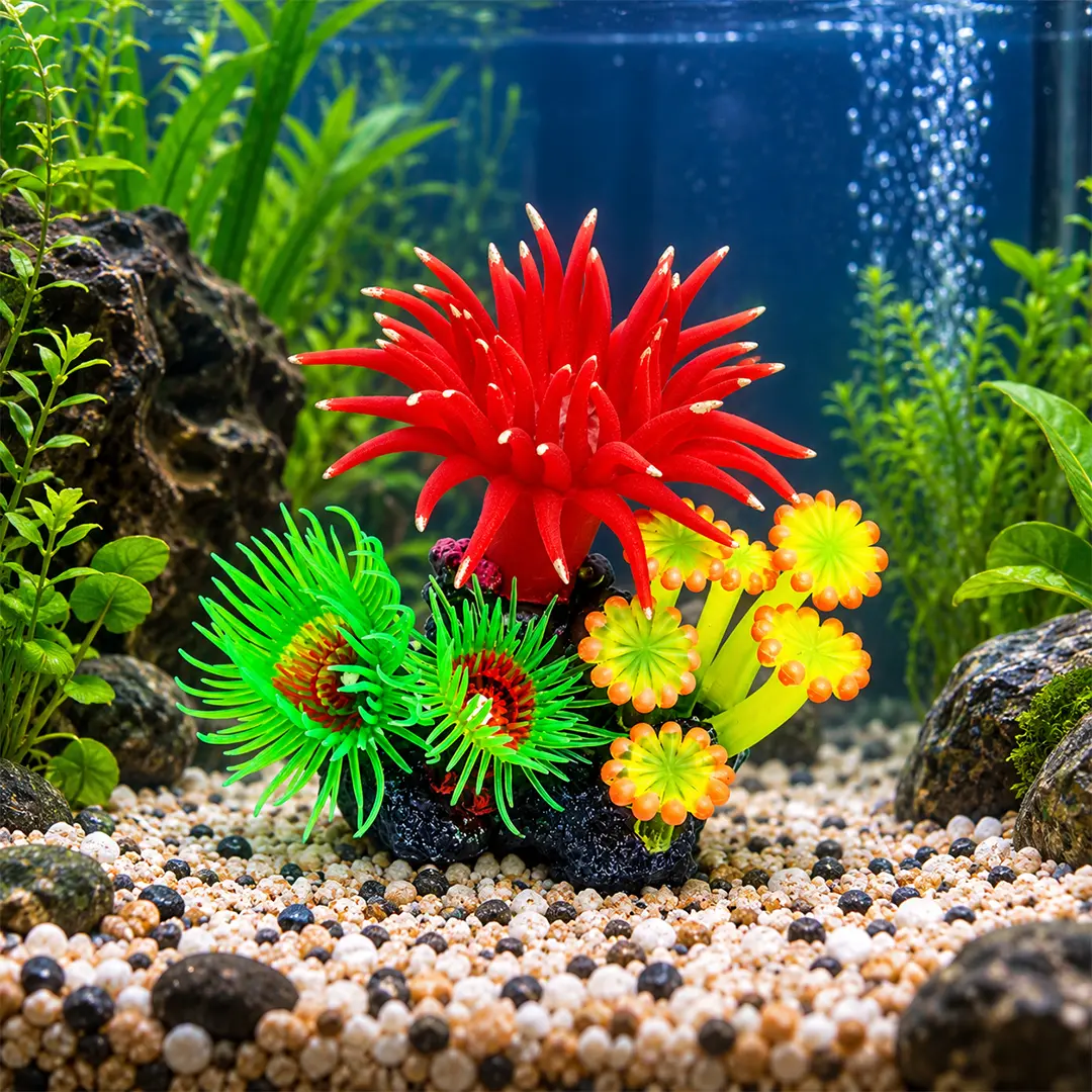 Enfeite de Silicone Soma para Aquários Coral Mix 4 7,5x6x9cm