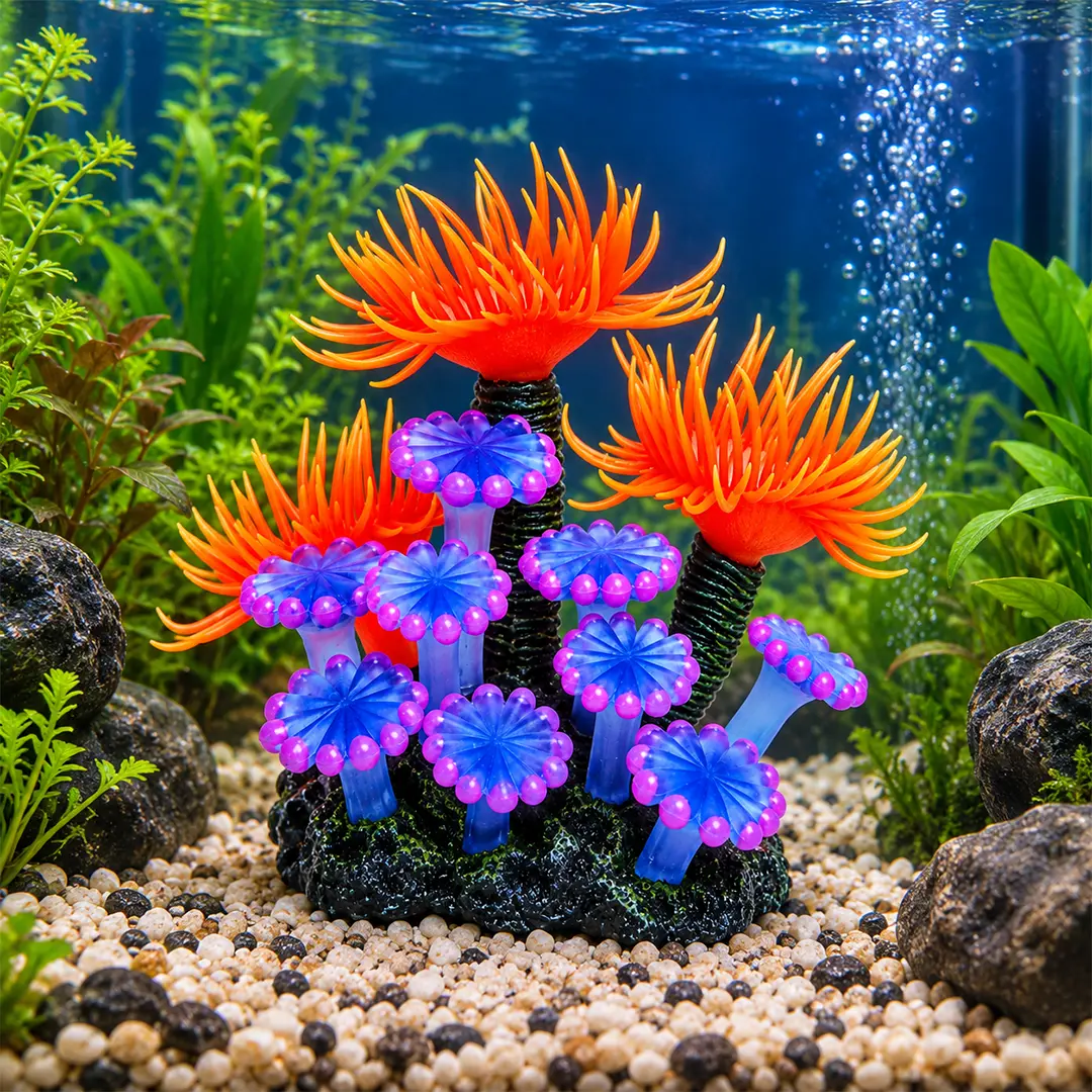 Enfeite de Silicone Soma para Aquários Coral Mix 08 6x5x7cm