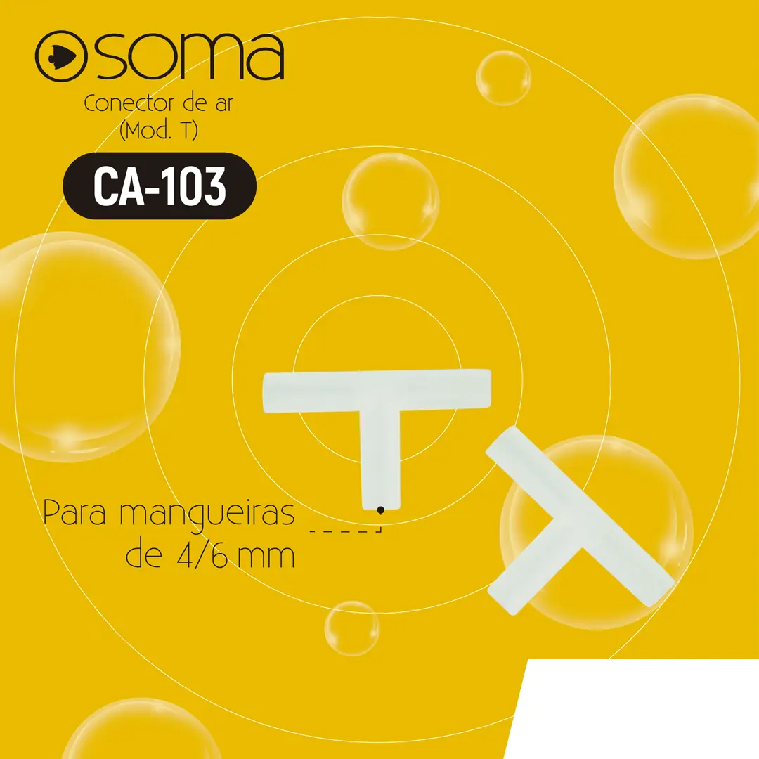 Divisor Conector de Ar Plástico Soma Modelo T Simples 2 Unidades