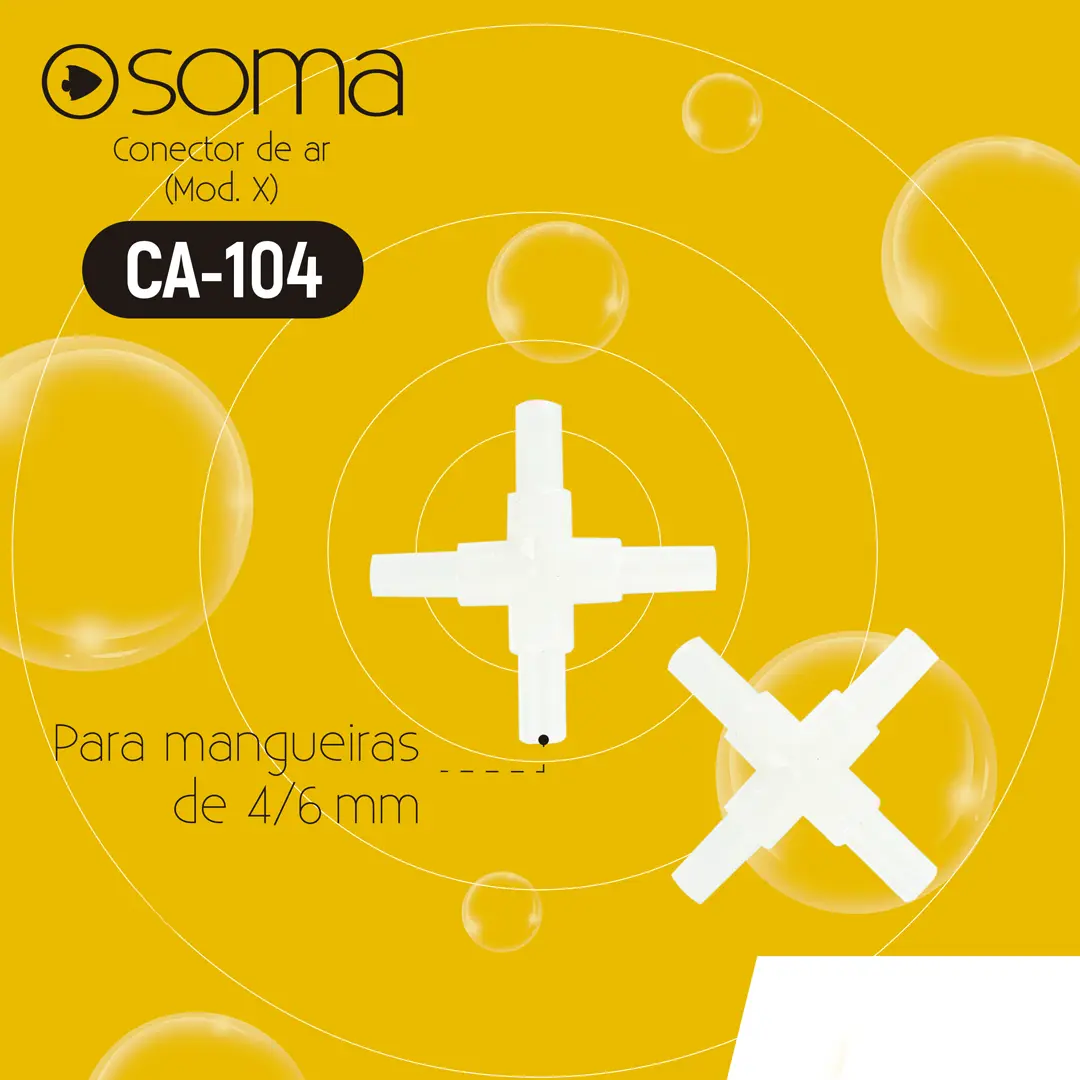 Divisor Conector de Ar Plástico Soma Modelo X Simples 2 Unidades