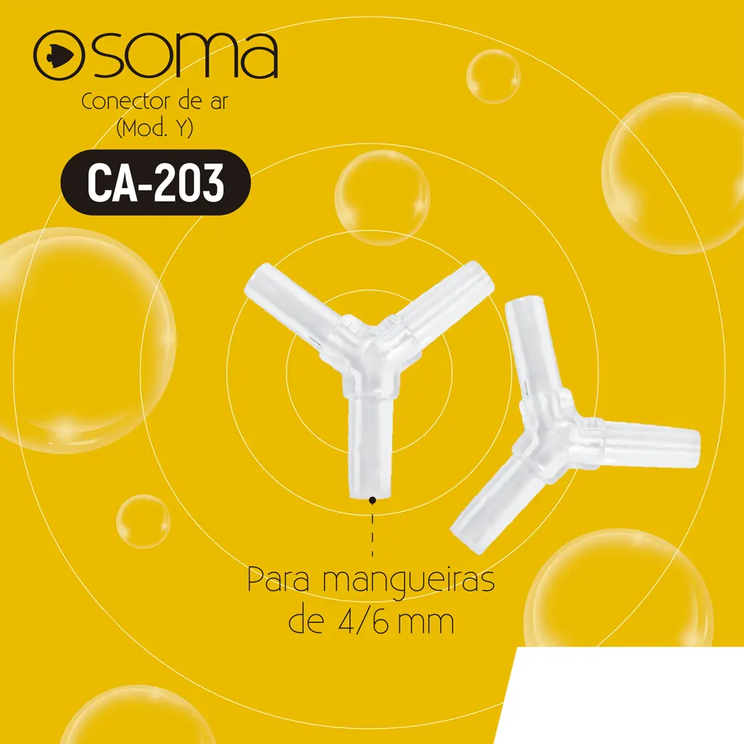 Divisor Conector de Ar Plástico Soma Modelo Y Simples 2 Unidades