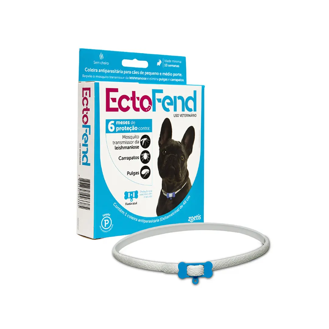 Coleira Antiparasitária Ectofend Zoetis 48cm Azul para Cães