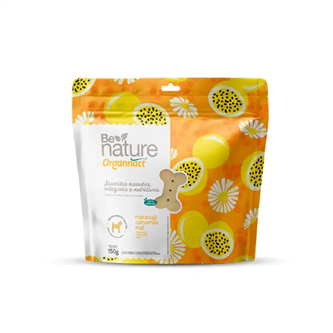 Organnact Ômega 3 Dog 1000mg+Biscoito Be Nature para Cães Maracujá, Camomila e Mel 150g Grátis