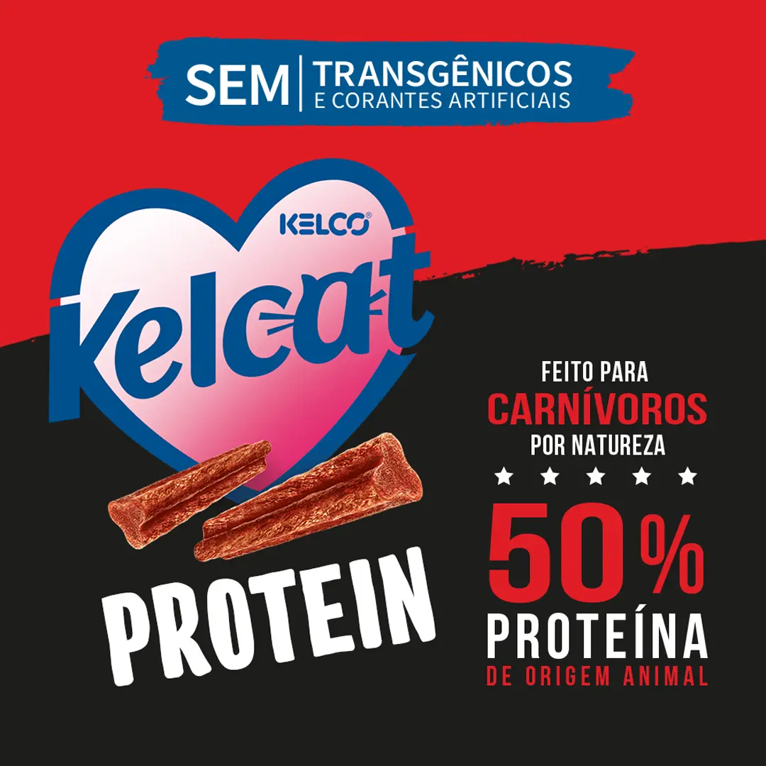 Petisco Kelcat Snack para Gatos Adultos Sabor Carne 40g