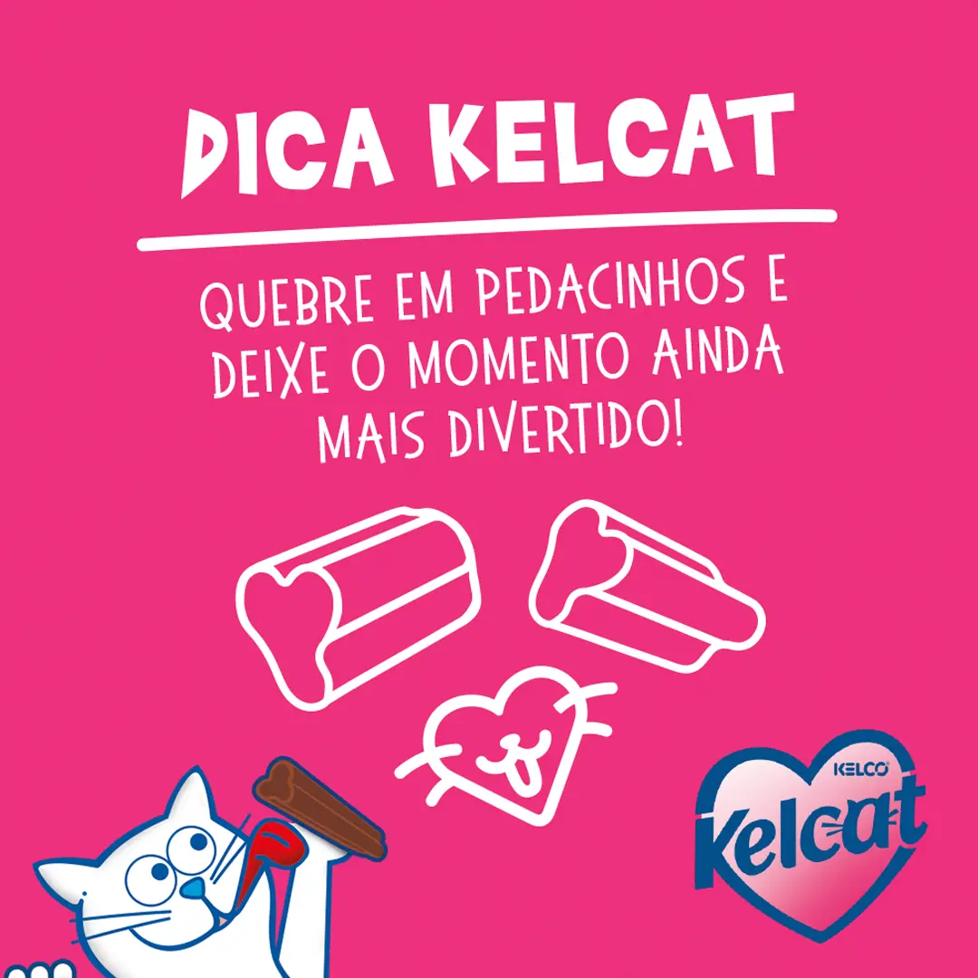 Petisco Kelcat Stick Protein para Gatos Sabor Carne 30g
