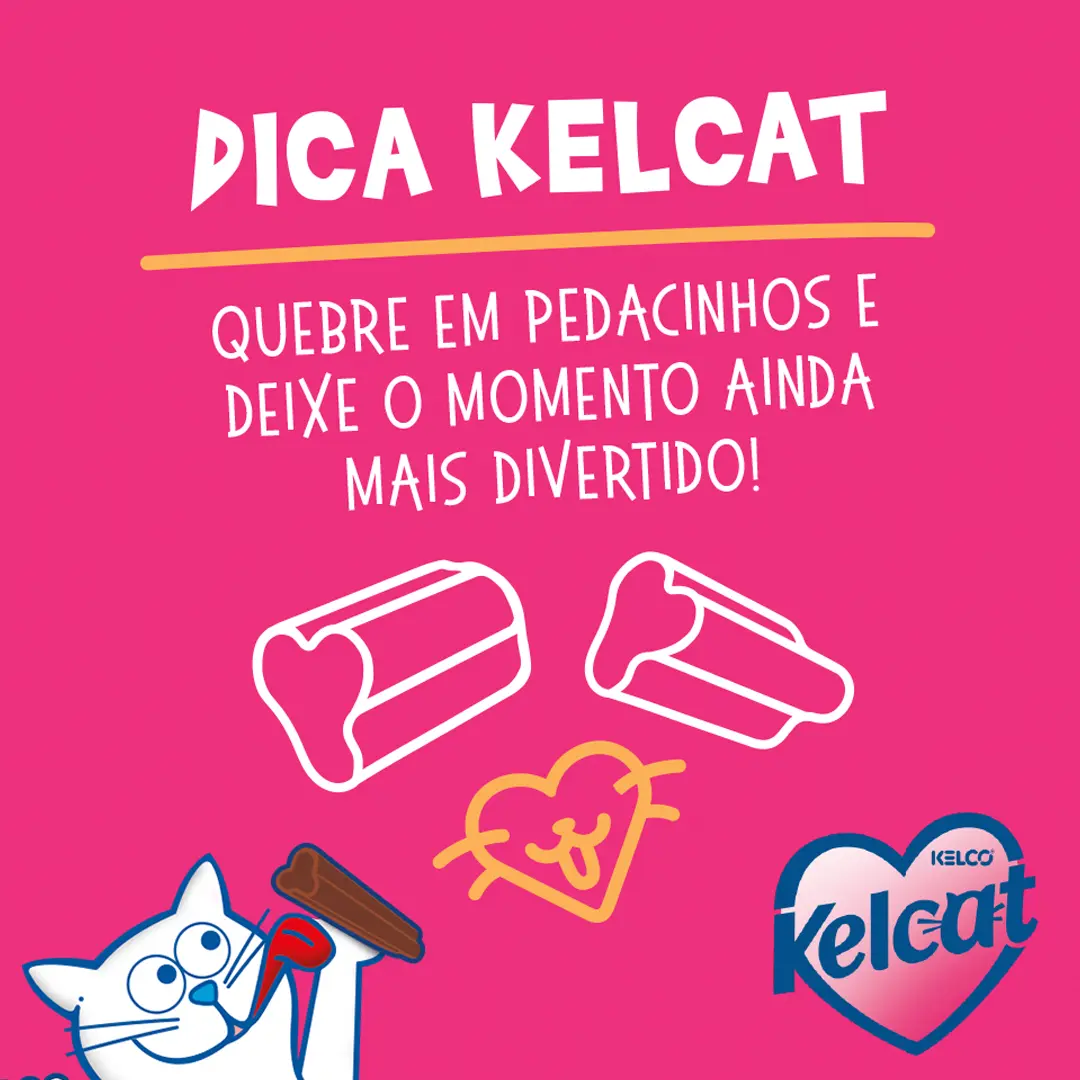 Petisco Kelcat Stick Protein para Gatos Sabor Frango 30g