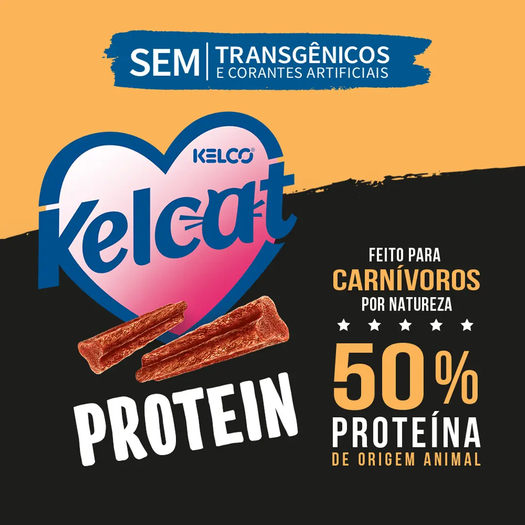 Petisco Kelcat Stick Protein para Gatos Sabor Frango 30g