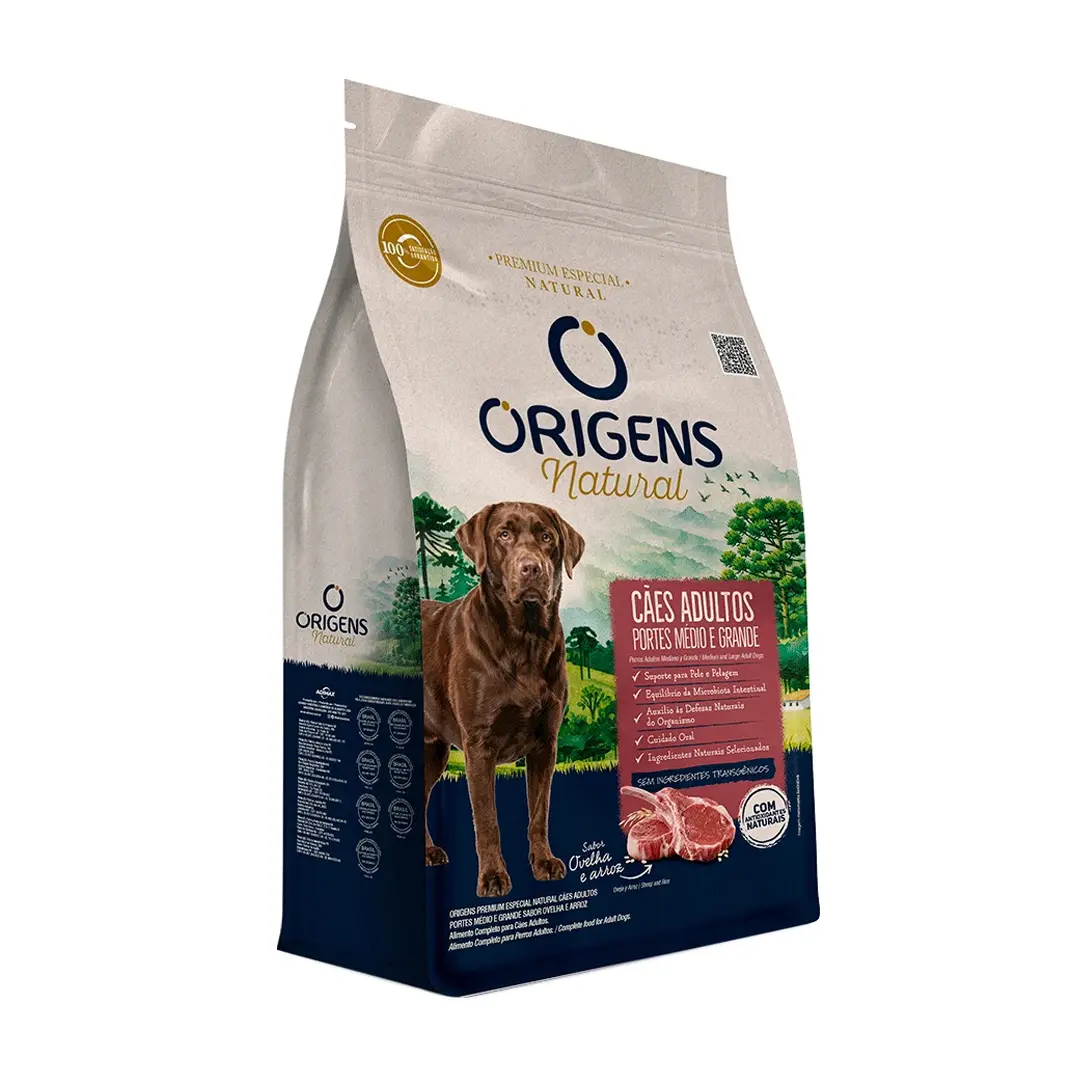 Ração Origens Natural Cães Adultos Raças Médias e Grandes Ovelha e Arroz 3Kg