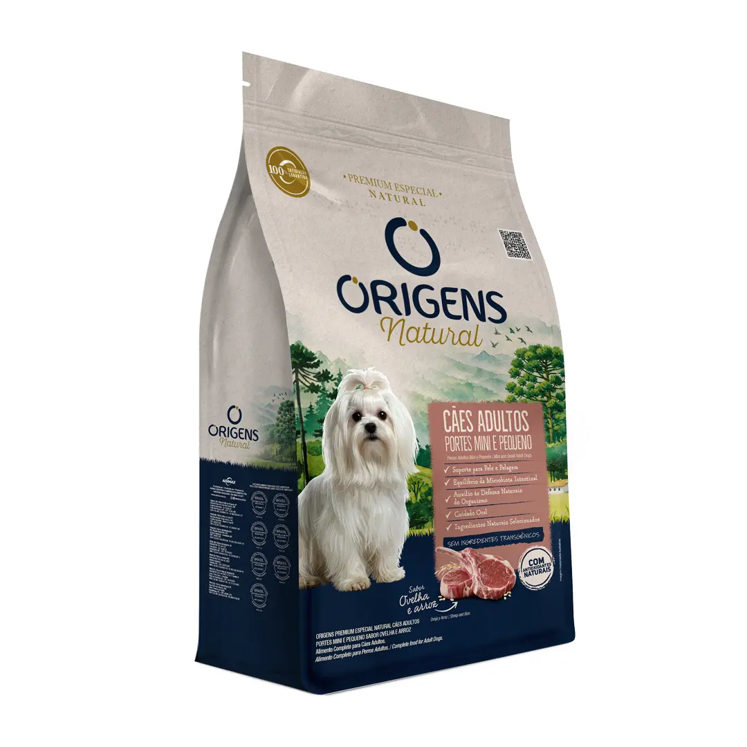 Ração Origens Natural Cães Adultos Raças Mini e Pequenas Ovelha e Arroz 1Kg