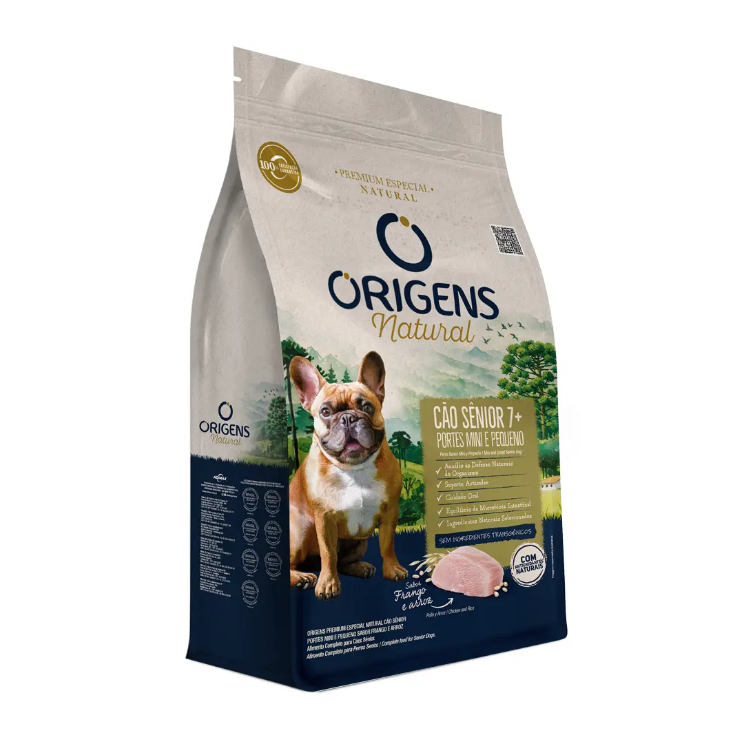 Ração Origens Natural Cães Sênior Raças Mini e Pequenas Frango e Arroz 10,1Kg